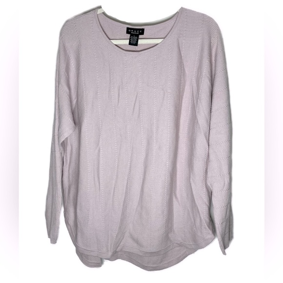 Grace Elements NWT Viscose Blend Super Soft Textured Knit Top Sz L Lavender - Picture 1 of 7
